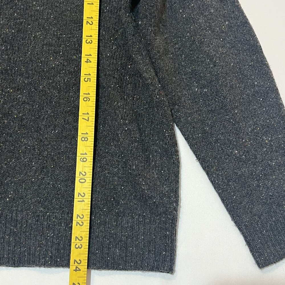 J Crew Women’s Lambswool Large Sweater Jeweled Donegal Pullover Gray Embellished - Picture 7 of 10